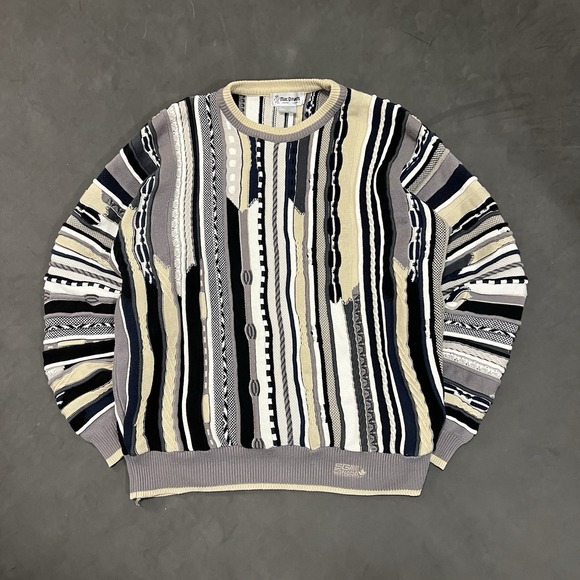 Vintage Other - VTG 90s Mac Divots 3D Knit Multicolor Coogi Style Cosby Sweater Mens XL